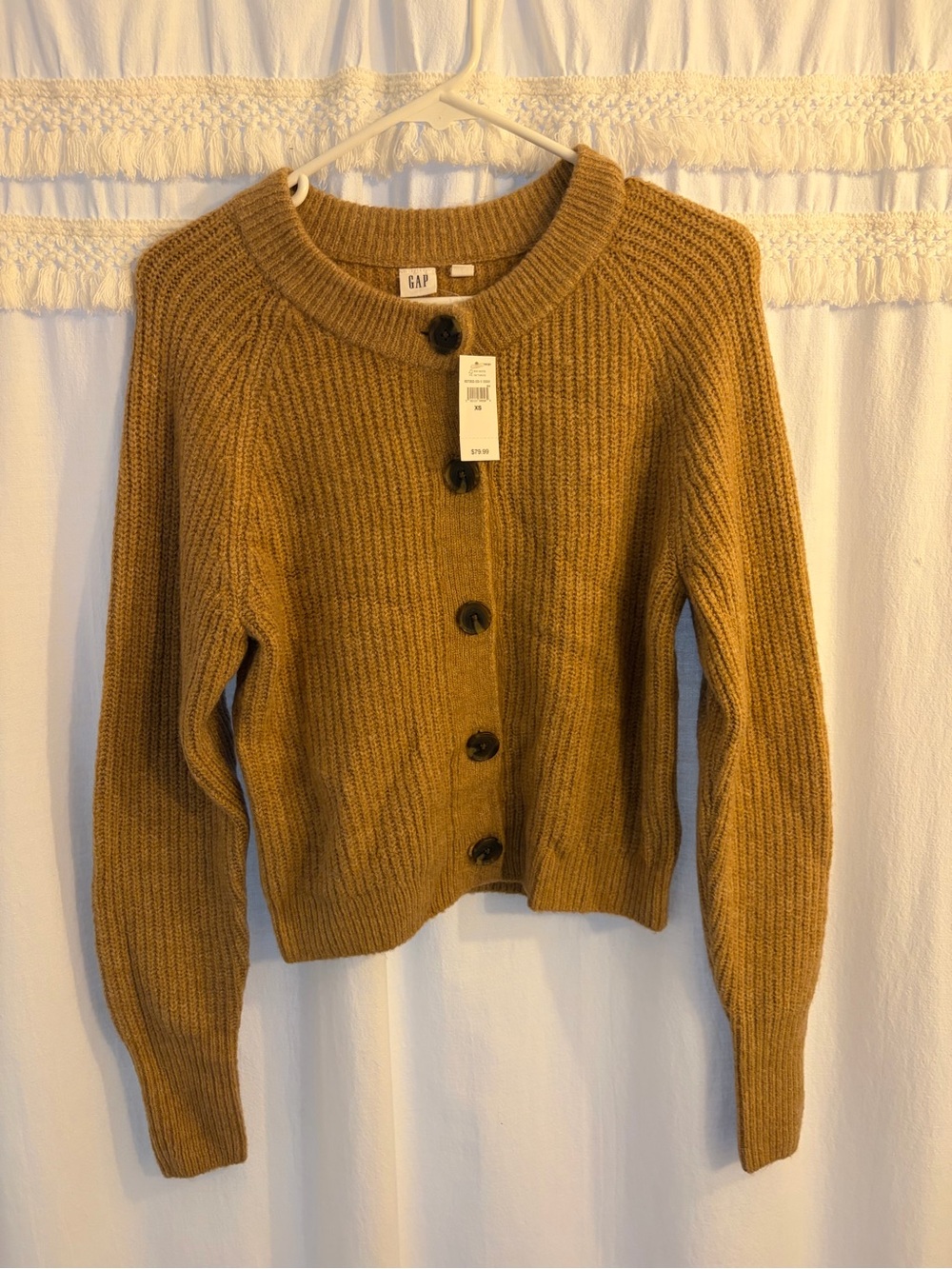 GAP Women's tan Ribbed Button Cardigan